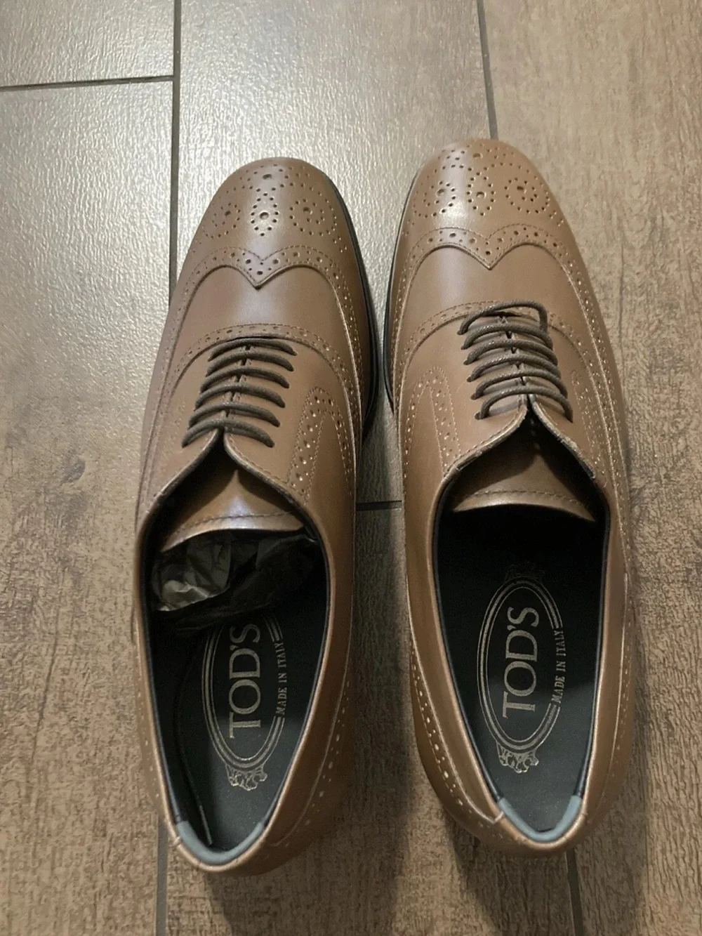 TOD’S Men Bucature Fondo Cuoio RP Brown Sz 6